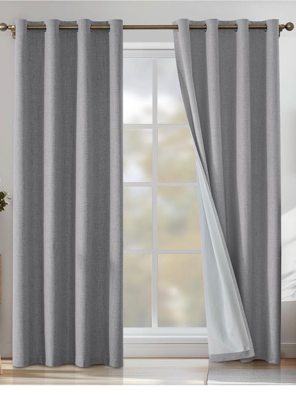 100% Blackout Curtains for Bedroom 96 Inch Long Linen Black Out Curtains